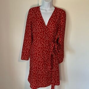 NWOT Banana Republic Polka Dot Wrap Dress Red Size 4